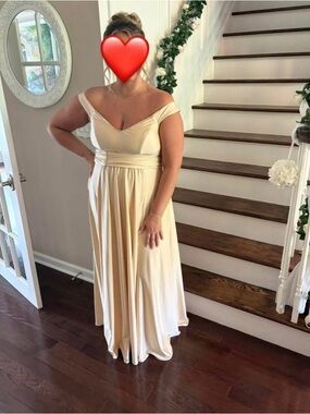 Champagne color wedding guest gown